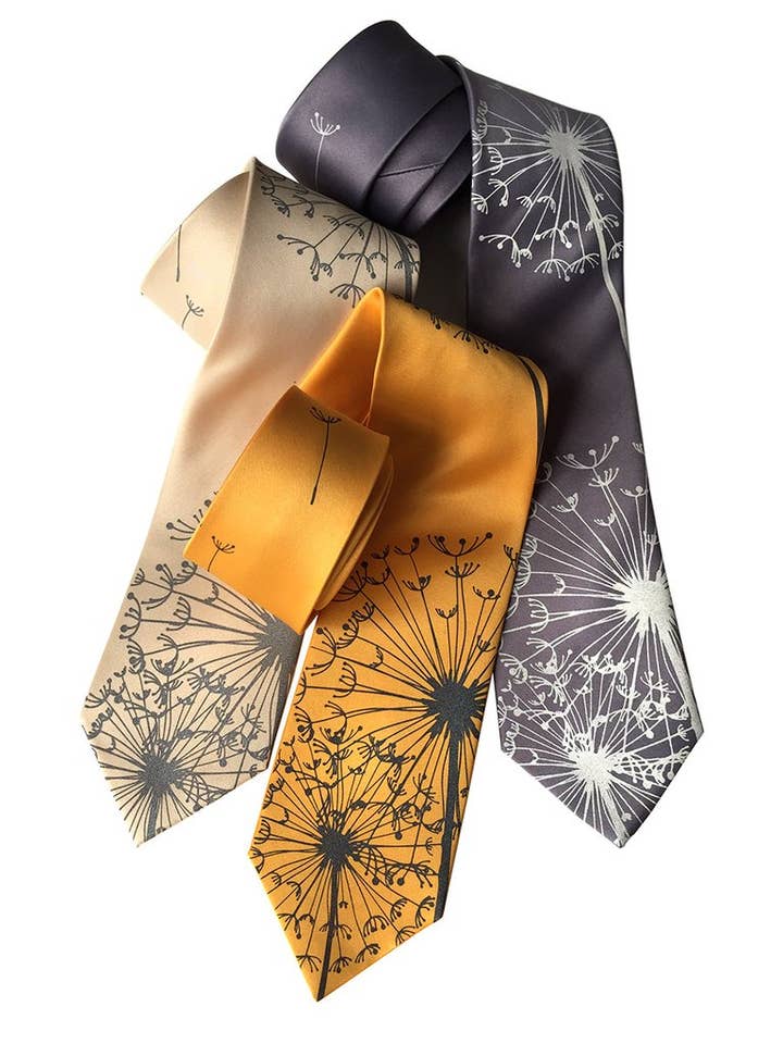 Cyberoptix Tie Lab - Wholesale Necktie - Men's - Dandelion Print Necktie0