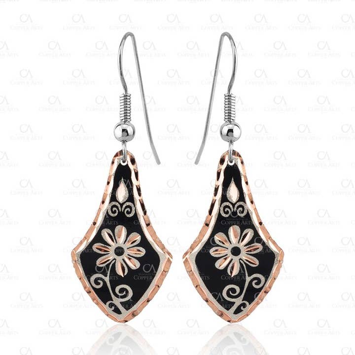 404 Floral Design Øreringe for engroshandel hos COPPER ARTS INC.
