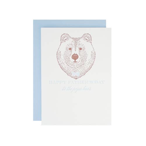 Papa Bear Father's Day Letterpress Card for wholesale by Riva Letterpress