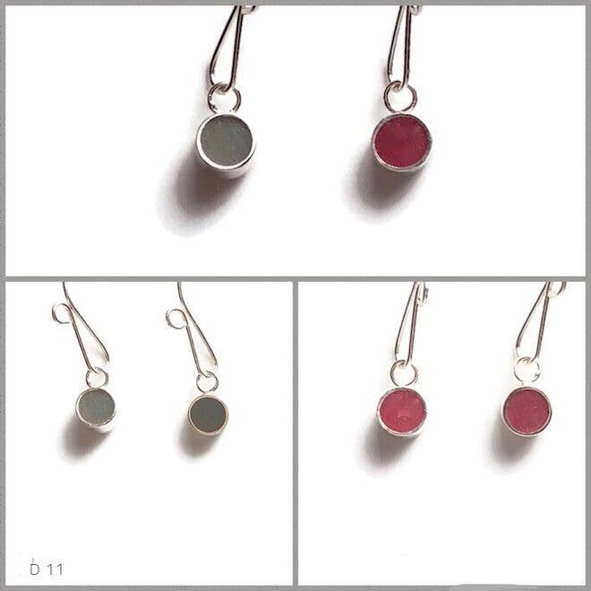 Gray Berry Tiny Reversible Dots - Mismatched Earrings for wholesale on Faire1