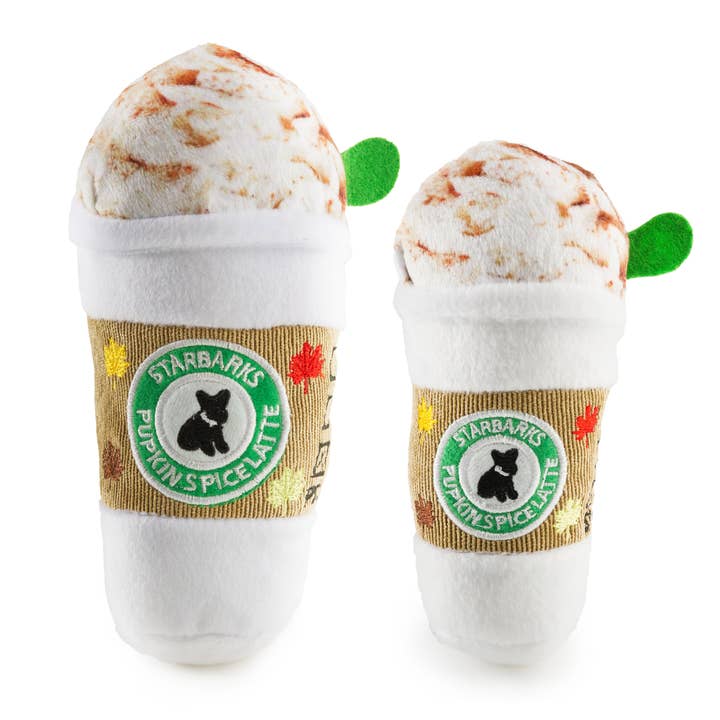 Starbarks Pupkin Spice Latte Squeaker Halloween Fall Dog Toy for wholesale by Haute Diggity Dog