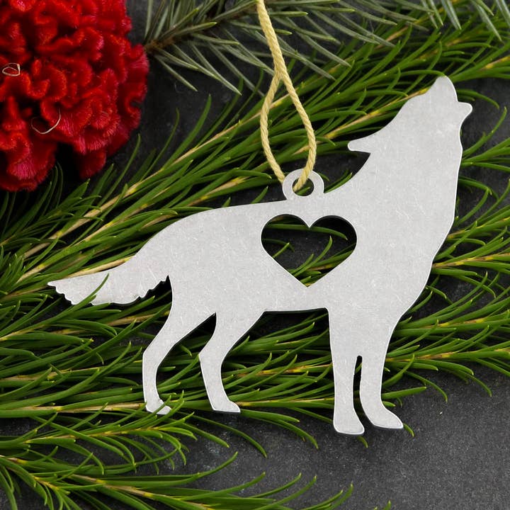 Iron Maid Art - Wholesale Ornament - Wolf Dog Animal Metal Holiday Gift Christmas Ornaments0