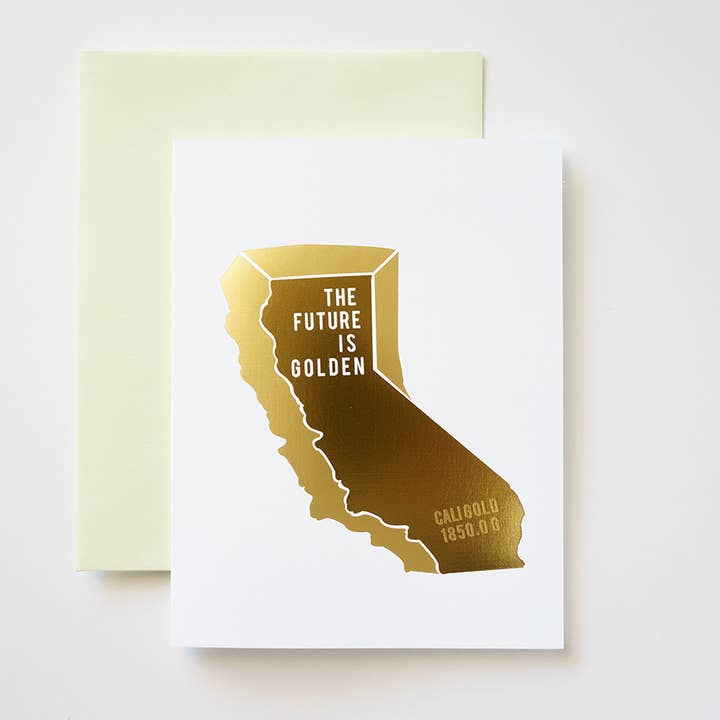 The Future is Golden California Two Tone Gold Foil Card for wholesale by ILOOTPAPERIE