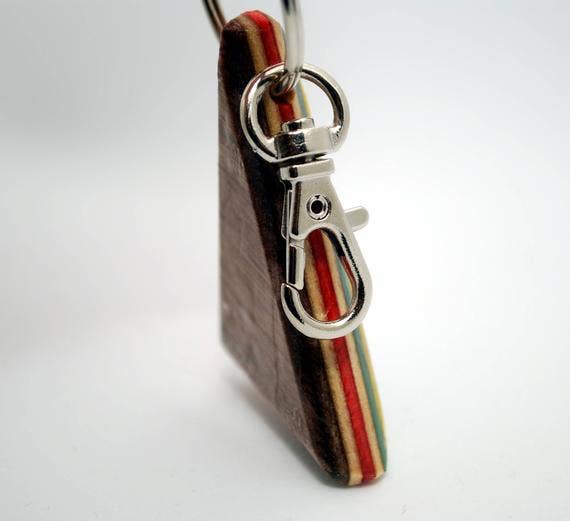 Everskate Skateboard Jewelry - Wholesale Keychain - Unisex - Wood Skateboard Keychain - Recycled Handmade, Each is Unique3