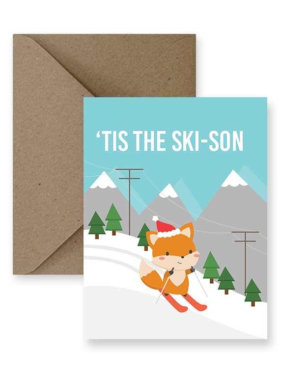 Tis The Ski-Son Greeting Card for wholesale by IMPAPER