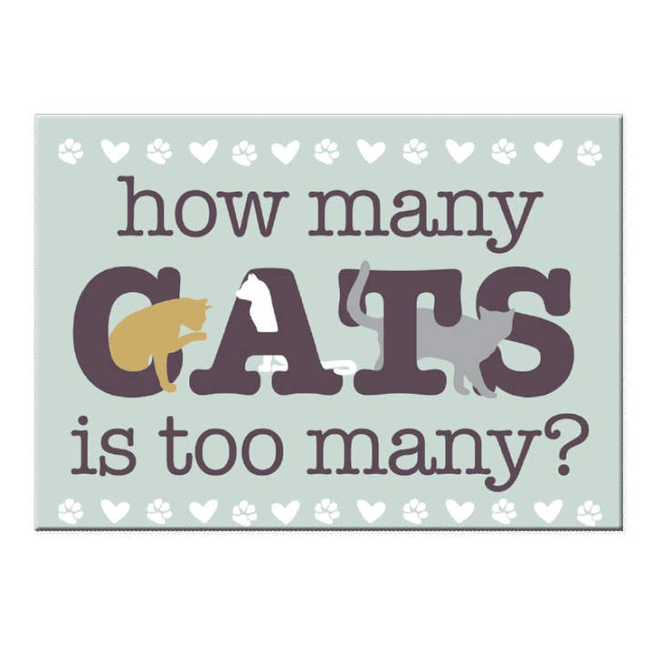 Rectangle Magnets - How Many Cats Is Too Many for wholesale by Dog Speak
