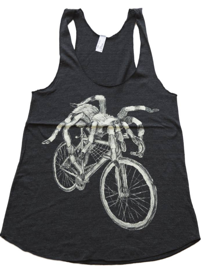 Spider På En Cykel Kvinder Racer Tilbage Tee for engroshandel hos Dark Cycle Clothing