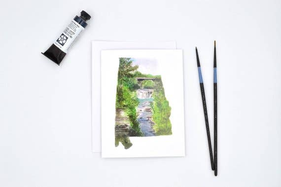 Rachel Alvarez Art - Wholesale Stationery/Notecard Set - Little River Falls Alabama Greeting Card Set2