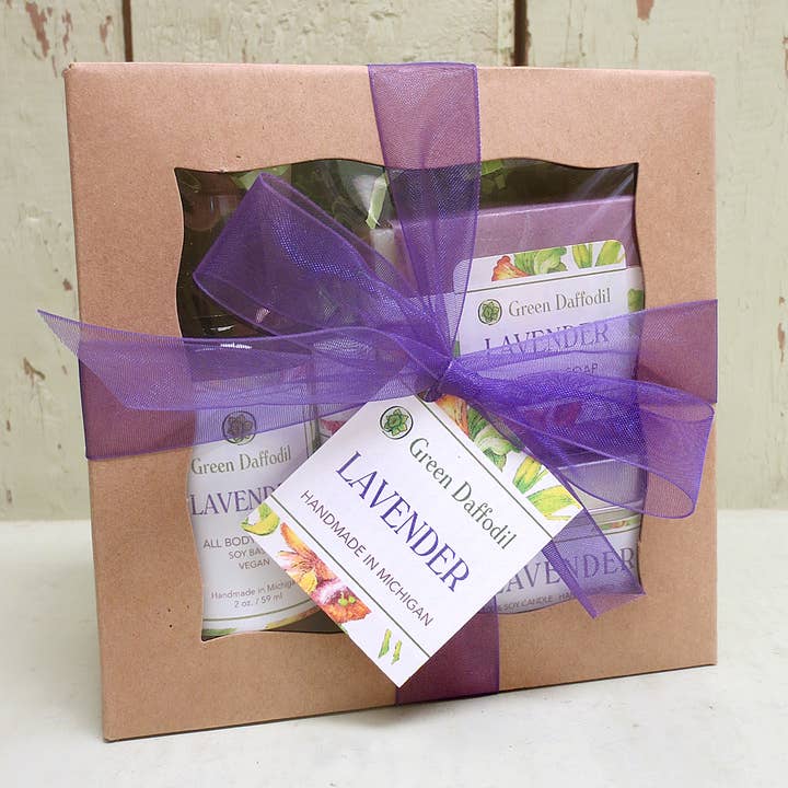 Lavender Boxed Gift Set - Garden Herb for wholesale by Green Daffodil Bath & Body