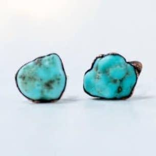 Turquoise Nugget Sterling Silver Post Earring for wholesale by HAWKHOUSE