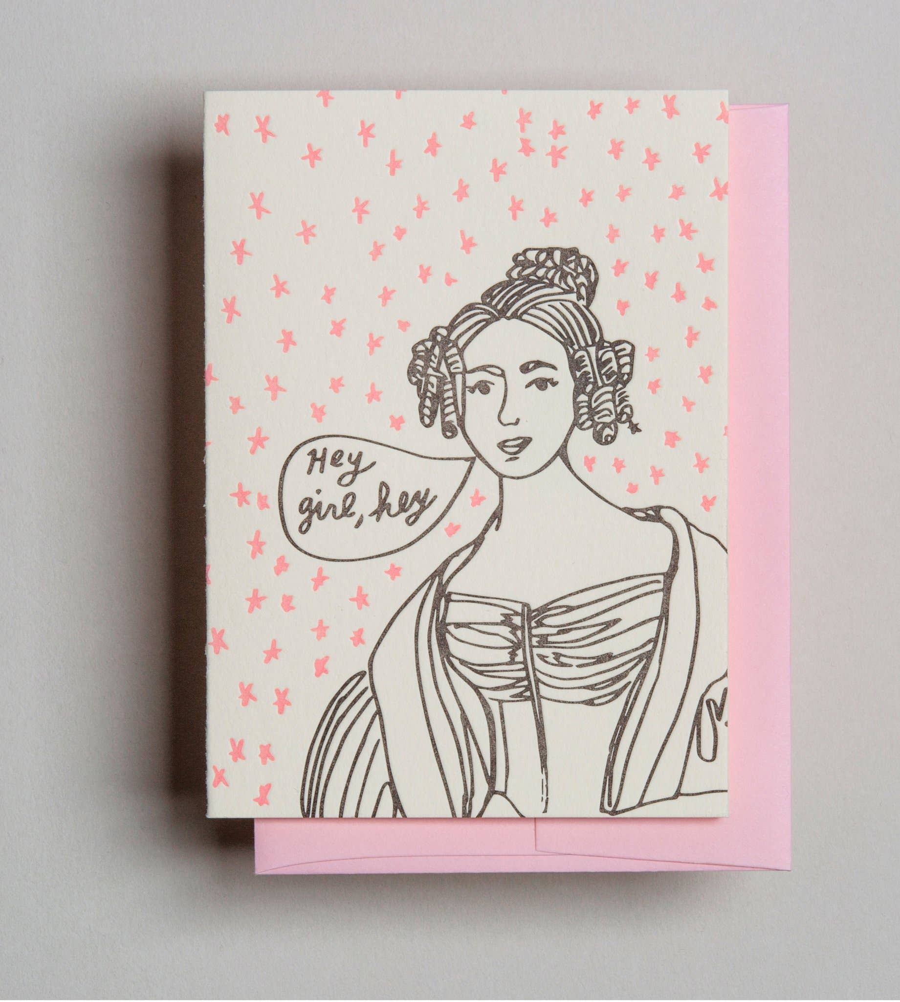 Wolf & Wren Press - Wholesale Stationery/Notecard Set - Female Portrait Hey Girl Boxed Set1