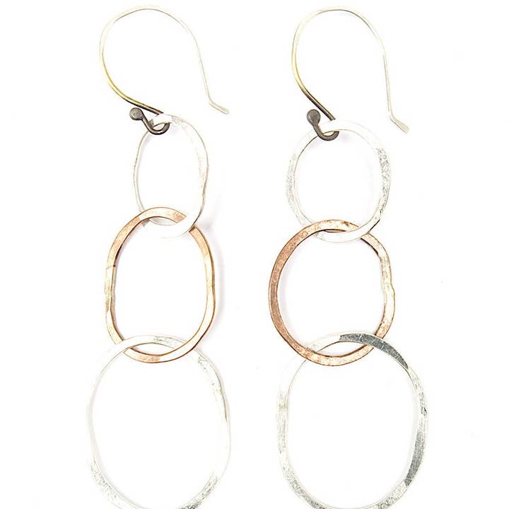 Union Studio Metals - Wholesale Dangle Earrings - Beaten Path Single Chain Earrings