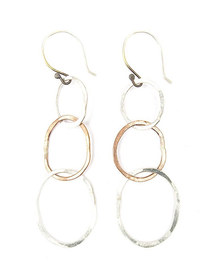 Union Studio Metals - Wholesale Dangle Earrings - Beaten Path Single Chain Earrings0