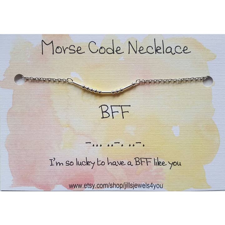 Jill's Jewels - Wholesale Pendant/Charm Necklace - BFF Morse Code Necklace
