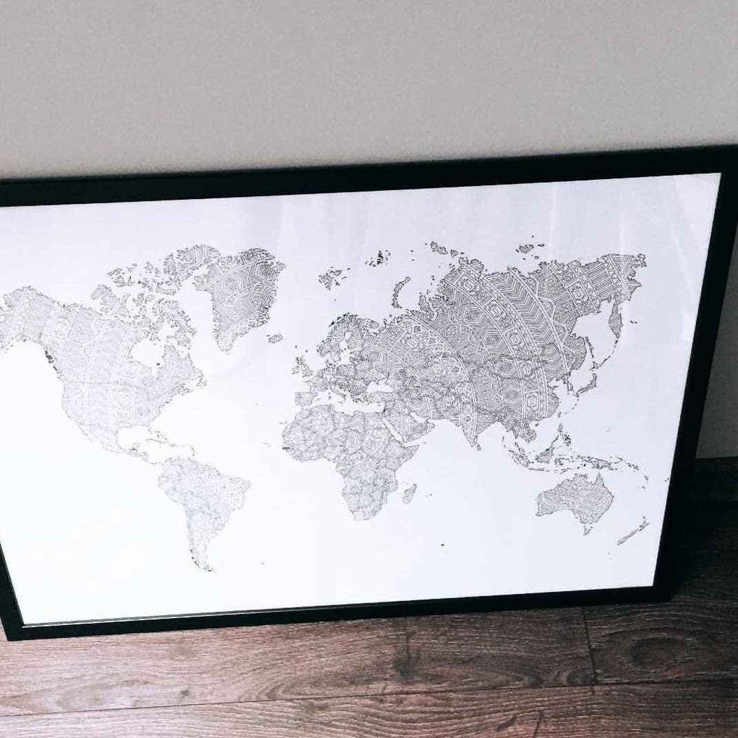 Anna Grunduls Design - Wholesale Poster - Mandala World Map Coloring Poster6