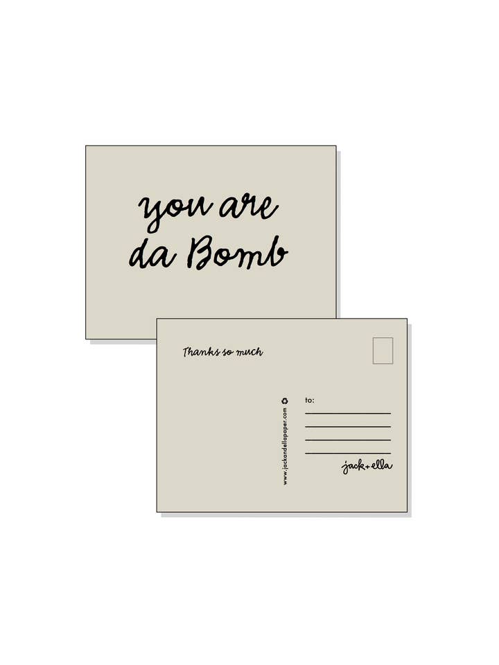 Da Bomb Cartes Postales - Lot de 12 pour la vente par jack + ella paper