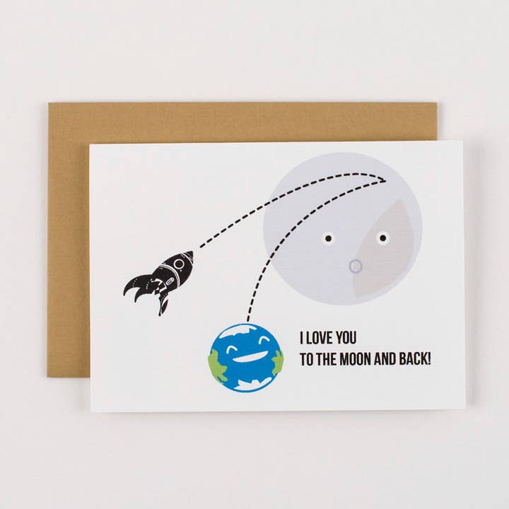 Love You To The Moon and Back Greeting Card for wholesale by ILOOTPAPERIE
