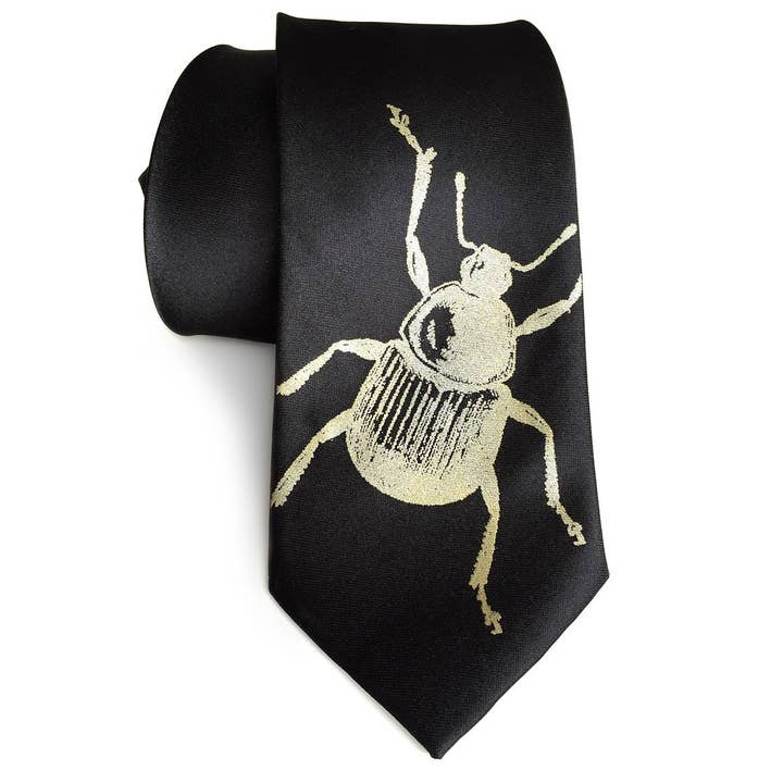 Beetle Print Silk Necktie for wholesale by Cyberoptix Tie Lab