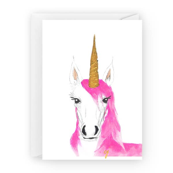 Tarjeta de felicitación Unicornio | Blank | Obra enmarcada para venta al por mayor de claire jordan designs