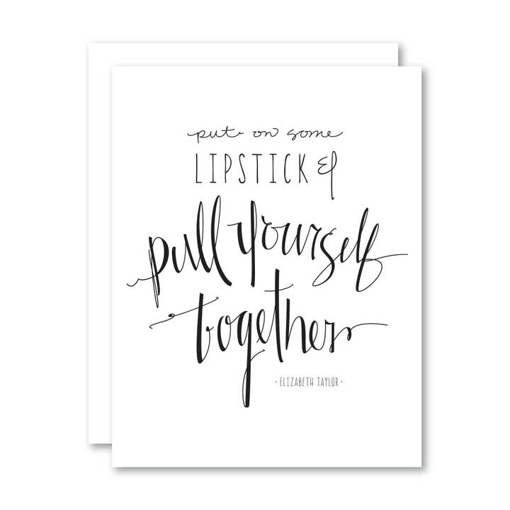 Mettez du rouge à lèvres et tirez-vous ensemble/Carte pour la vente par Stevie + Bean Paperie
