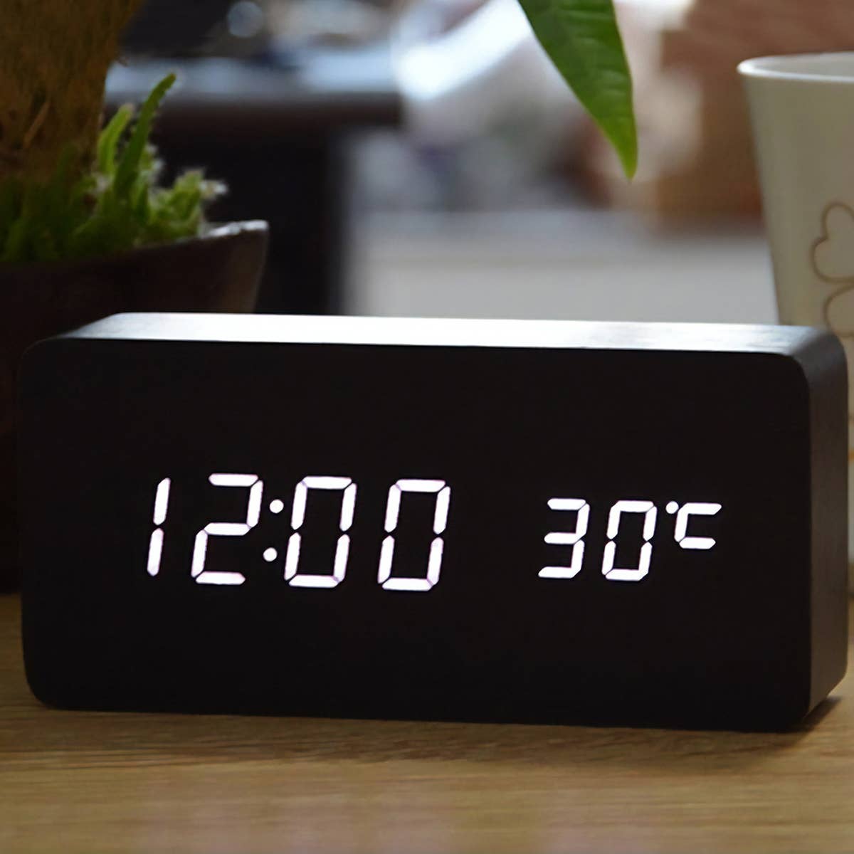 Mad Man - Wholesale Desk Clock - Walnut Wood Digital Clock2