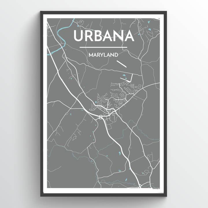 Urbana, MD - City Map Print for wholesale by Point Two Design Group