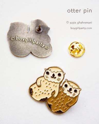 Boygirlparty – Alfinete/botão de lapela por atacado – Pin de esmalte de lontras de latão4