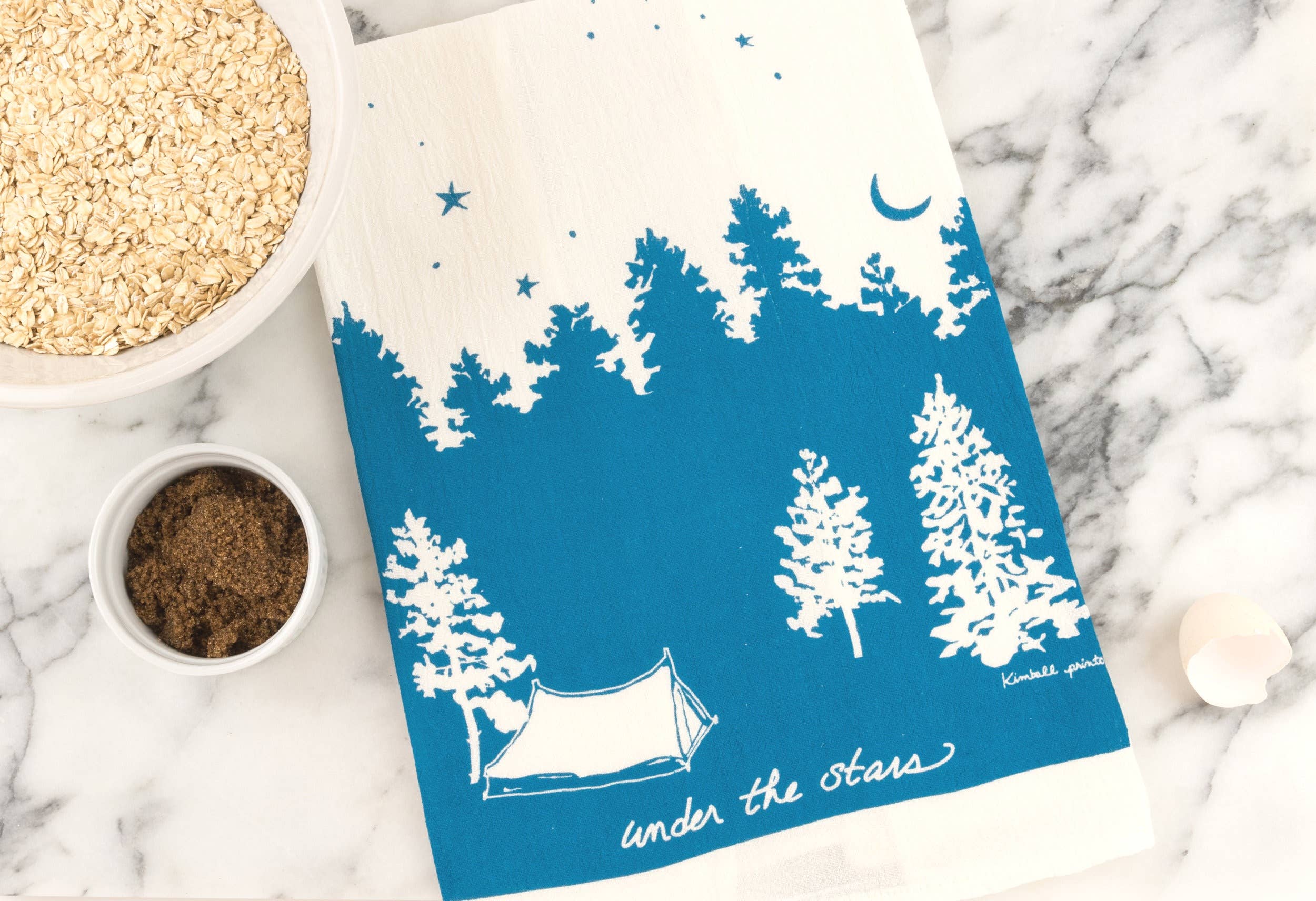 Kimball Prints - Wholesale Tea Towel - Camping Under the Stars | Cotton Tea Towel1