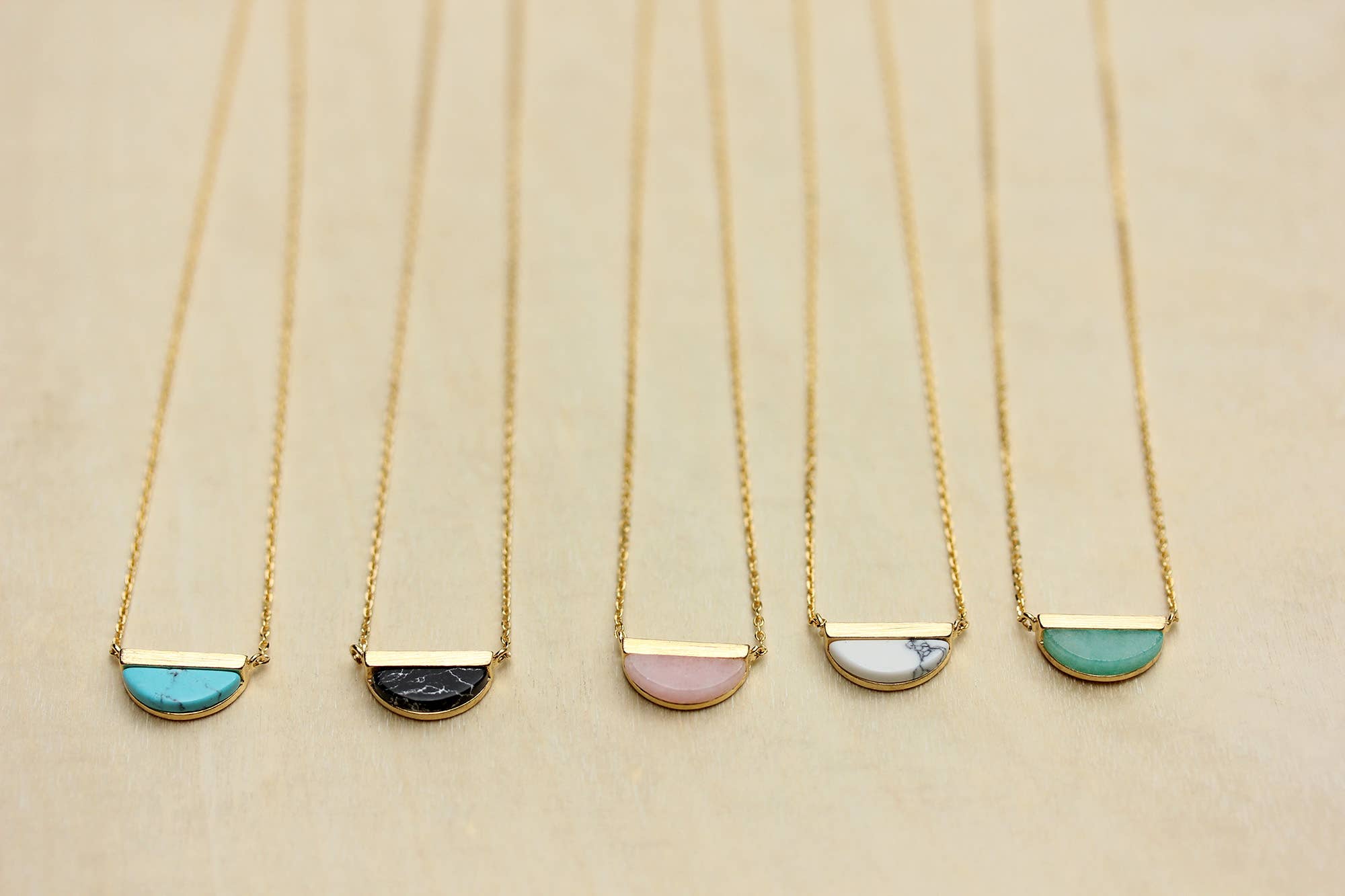 Diament Jewelry - Wholesale Pendant/Charm Necklace - Stone Crescent Necklace0