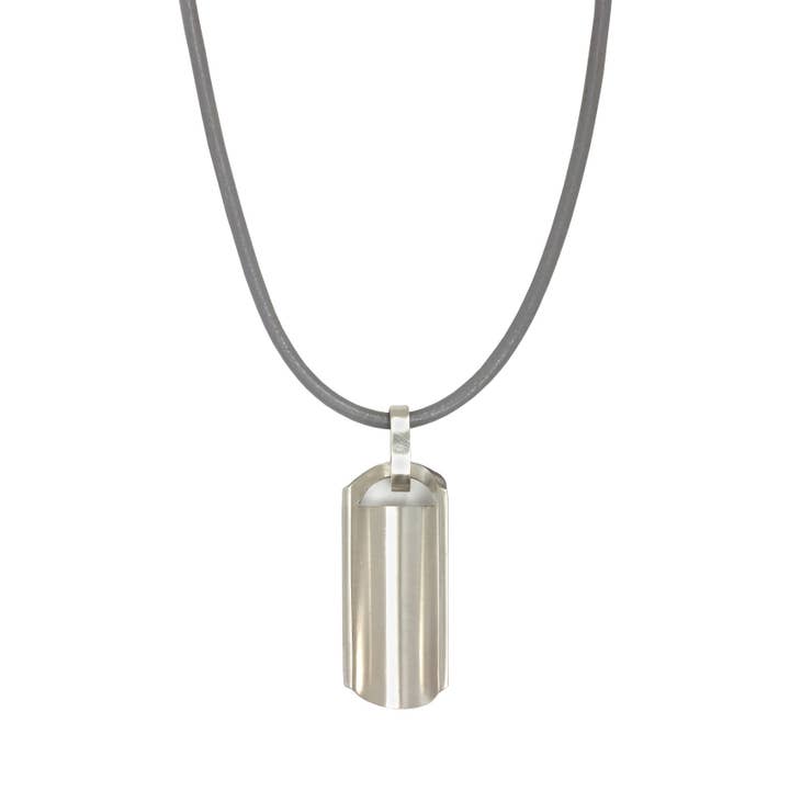 Silver Dawn Necklace On Leather for wholesale by Gina Rios Jewelry