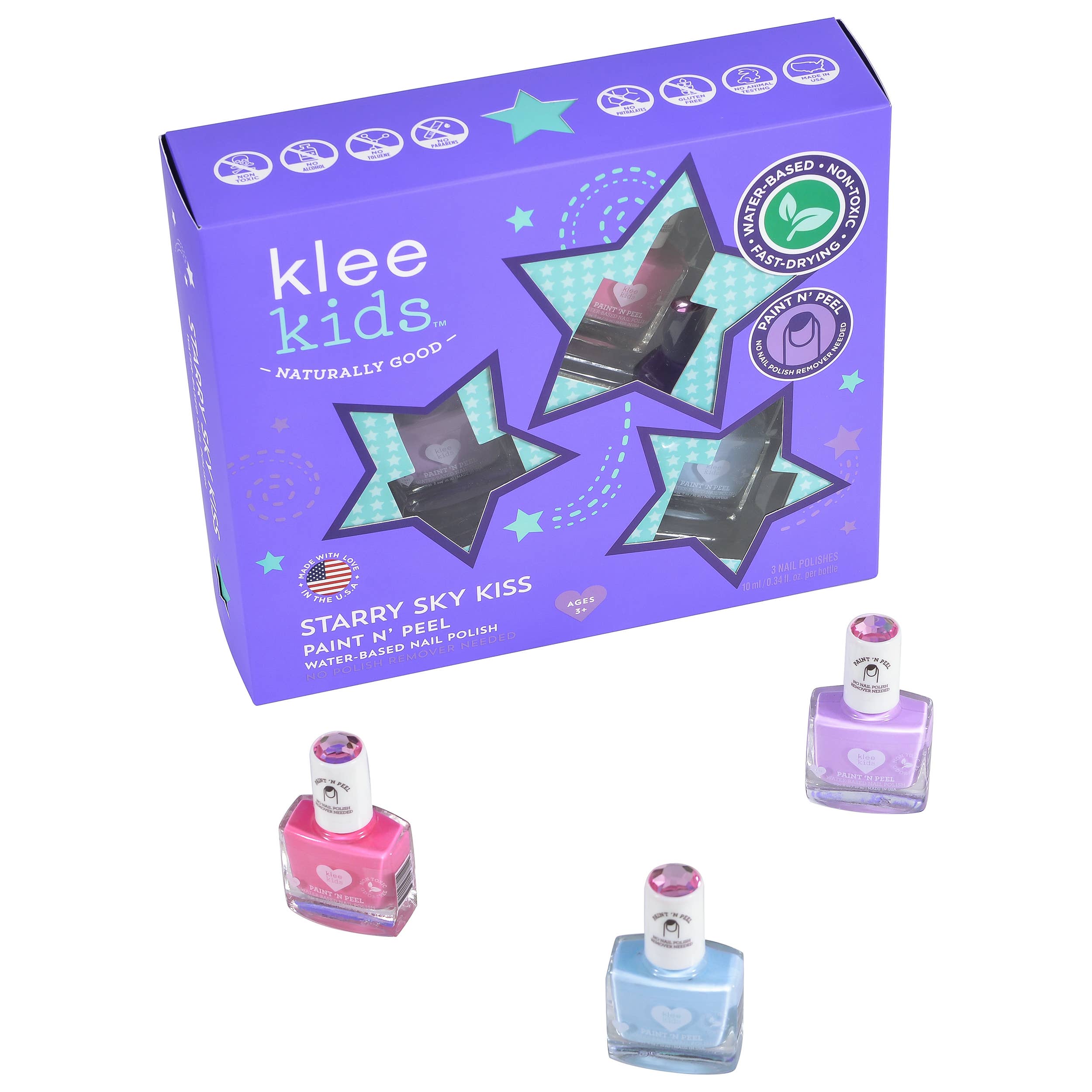 Klee Naturals - Vente Vernis à ongles – enfant - Starry Sky Kiss Ensemble de vernis à ongles à base d'eau Klee6