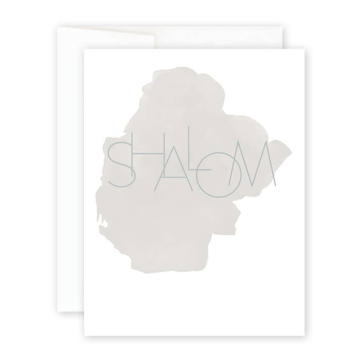 Carte de Hanoukka imprimée en letterpress Shalom A2 pour la vente par Biba Letterpress