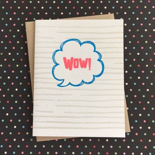 Lucky Bee Press - Vendita all'ingrosso Biglietto di congratulazioni - Wow! Biglietto - carta tipografica0