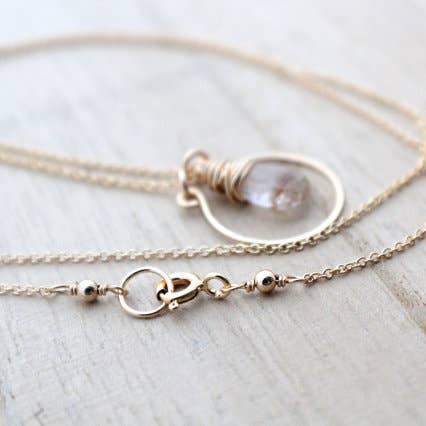 Saressa Designs - Wholesale Pendant/Charm Necklace - Gemstone Hoop Necklace - Rutilated Quartz3