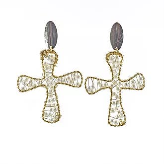 NARA HANDMADE JEWELRY - Wholesale Dangle Earrings - Silver Cross Earrings