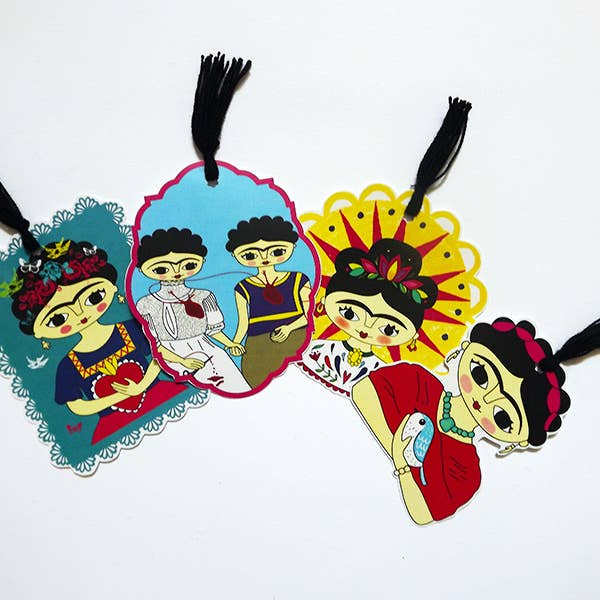 4 Bogmærker, Frida Kahlo, notesbog, Frida Kahlo bogmærke 2op for engroshandel hos Chunchitos