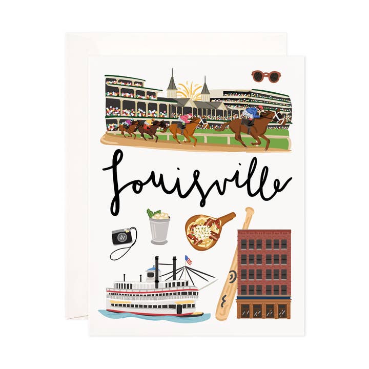 Bloomwolf Studio - Vendita all'ingrosso Biglietti di auguri generici - Biglietto di auguri Louisville, set di biglietti di cancelleria del Kentucky, per hostess, insegnante, regalo da viaggio0