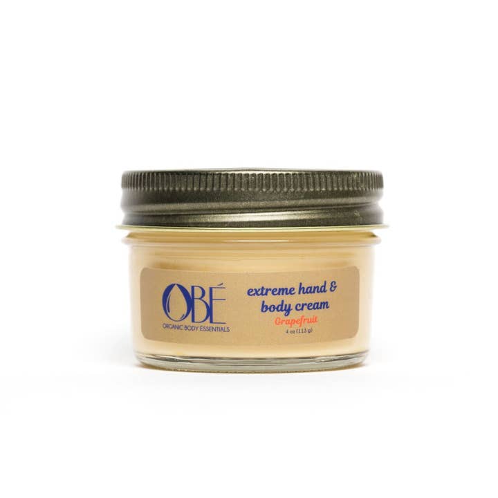 4oz Crème pour les mains et le corps extrême - pamplemousse pour la vente par ORGANIC BODY ESSENTIALS