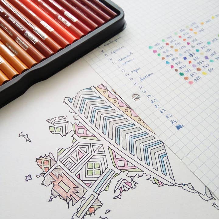 Anna Grunduls Design - Wholesale Coloring Book - Adult - Mandala United States Coloring Map3