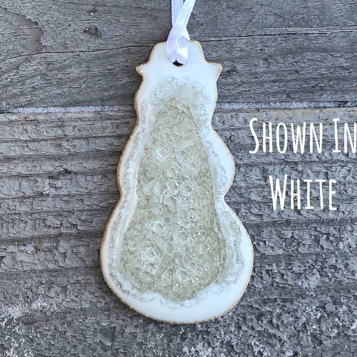 Snowman Ornament for wholesale by Dock 6 Pottery