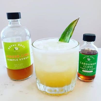 Royal Rose Syrups - Wholesale Cocktail Mix/Syrup - Ginger Lime Organic Simple Syrup 16oz4