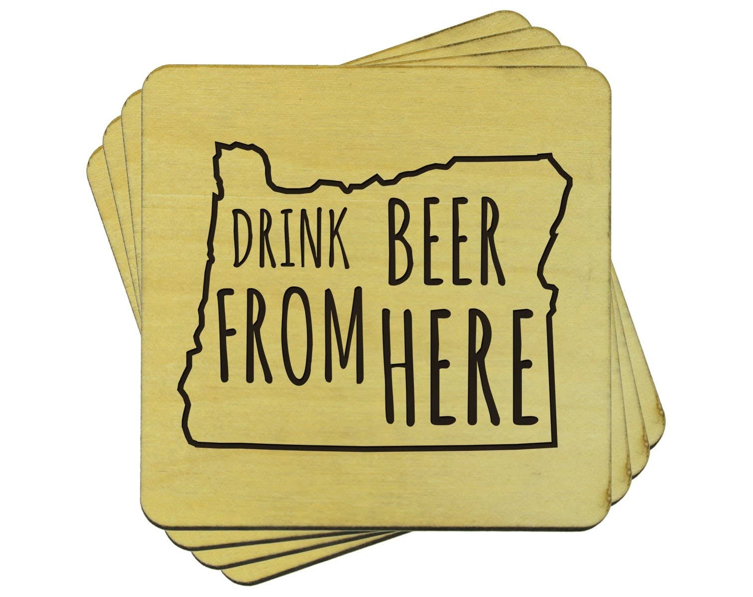 Torched Products - Wholesale Coasters - Drink Beer From Here Coasters | Set of 4 Beer Coasters41