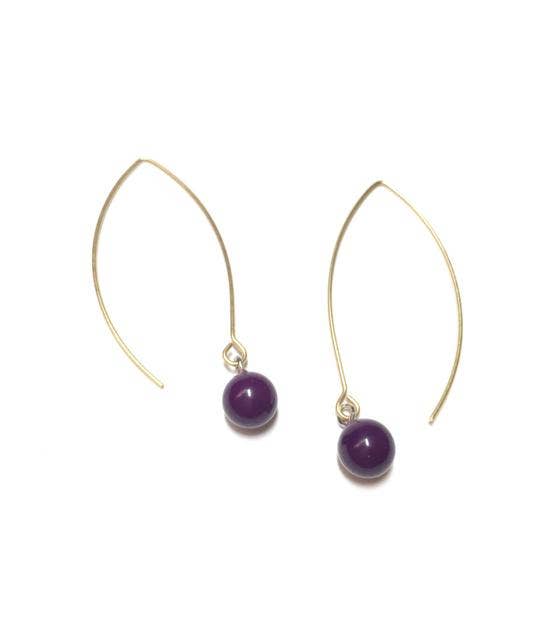 Leetie Lovendale - Wholesale Dangle Earrings - Eggplant Purple RainDrop Earrings0