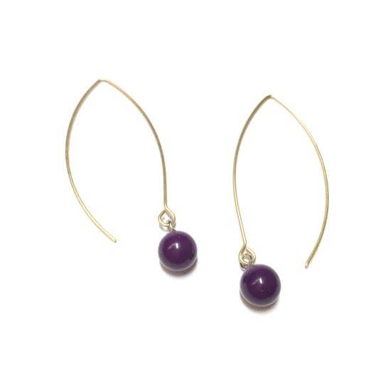 Leetie Lovendale - Wholesale Dangle Earrings - Eggplant Purple RainDrop Earrings0