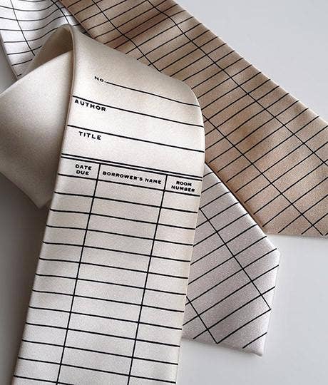 Cyberoptix Tie Lab - Wholesale Necktie - Men's - Library Due Date Due Card Necktie2