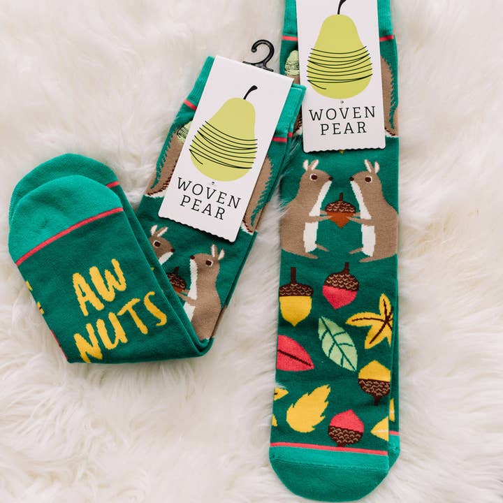 Woven Pear - Wholesale Socks - Unisex - Crew Socks, Aw Nuts2