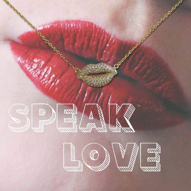 Be the Good - Wholesale Pendant/Charm Necklace - Speak Love Pave Lips Necklace0