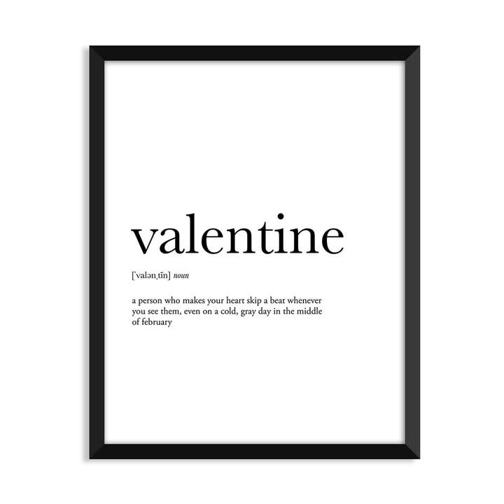 Valentine Definition - Valentine's Day Print for wholesale by Footnotes