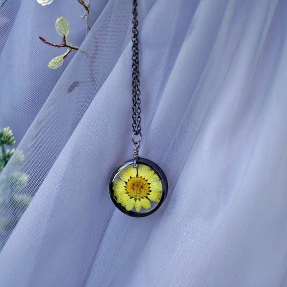 Yellow Daisy Necklace for wholesale by The Pretty Pickle