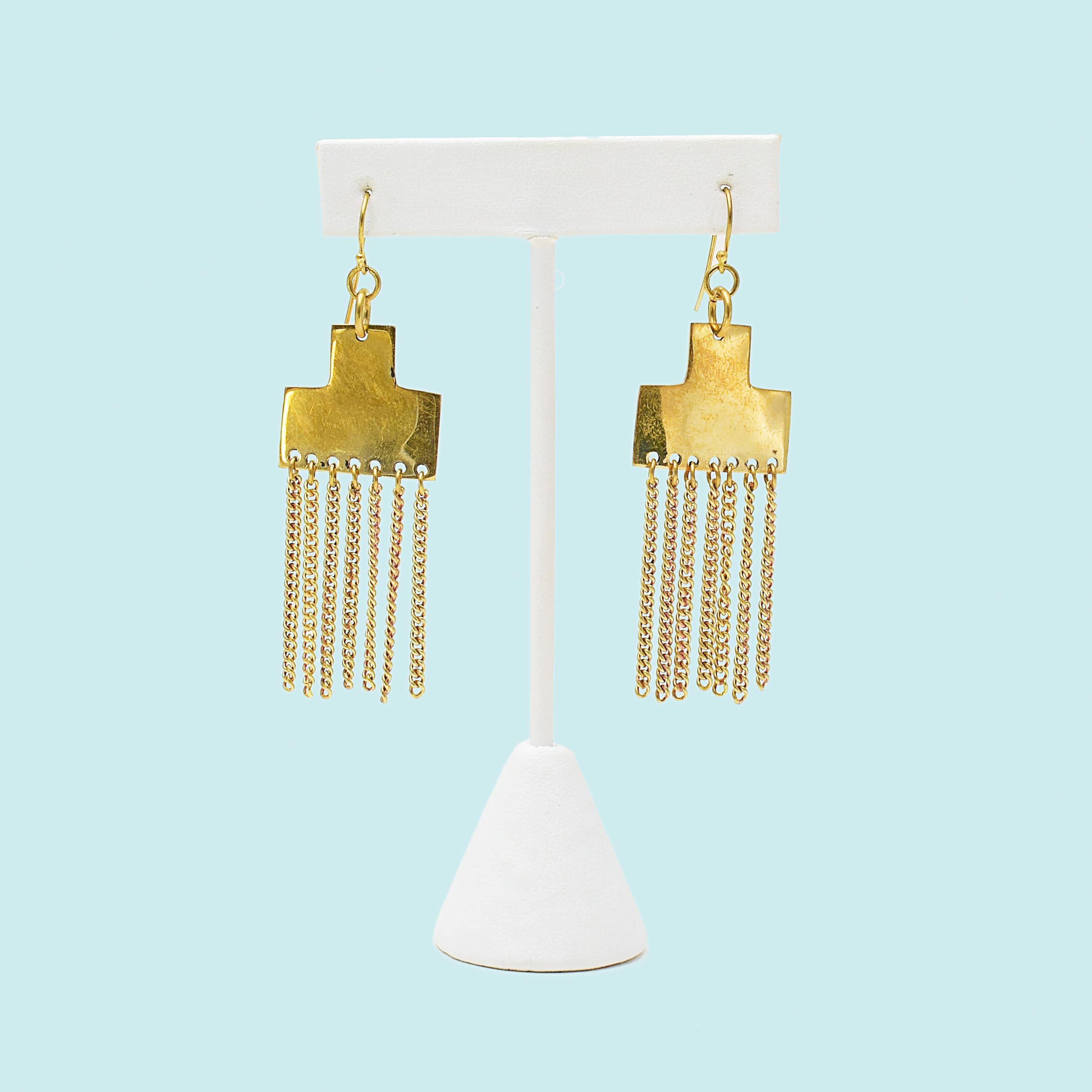 Swahili Coast - Wholesale Dangle Earrings - Waterfall Fringe Earrings - Brass